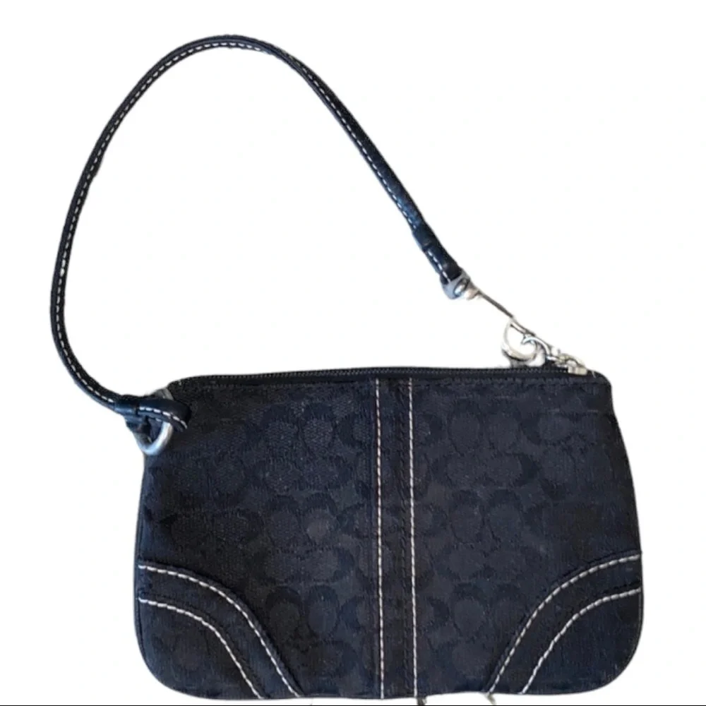 Black Coach Signature Wristlet